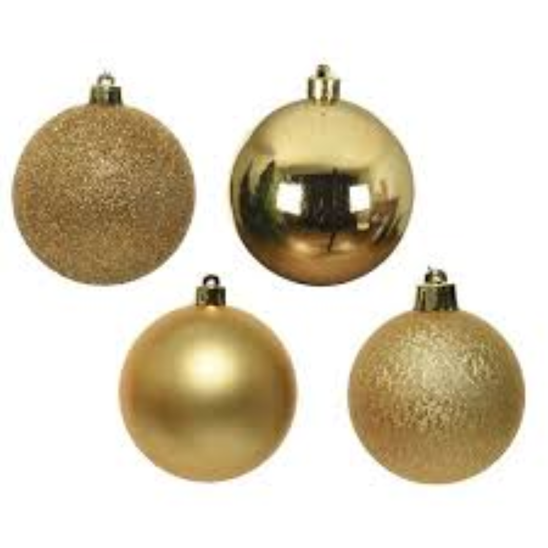 6CM SHINY GLITTER MATT BALLS GOLD 30PCS DW002